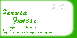 hermia fancsi business card